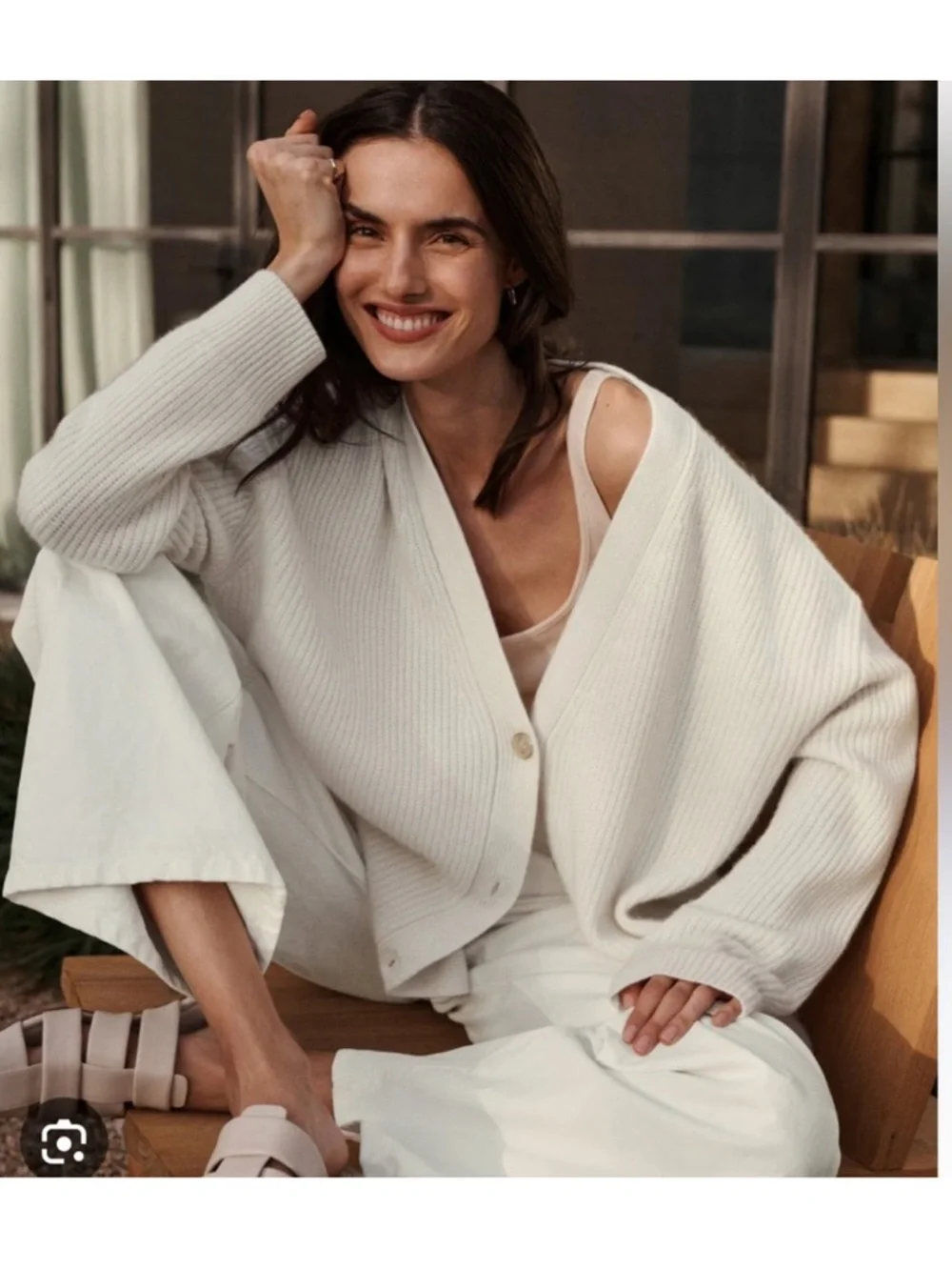 Jenni Kayne Cashmere Cocoon Ivory Cardigan S - Picture 1 of 10